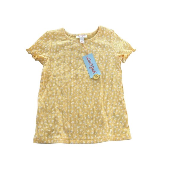 Cat & Jack Other - NWT Cat & Jack Rib Knit Floral Tee Yellow Size 5T
